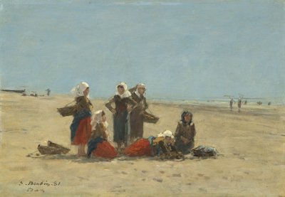Donne sulla spiaggia a Berck da Eugene Louis Boudin